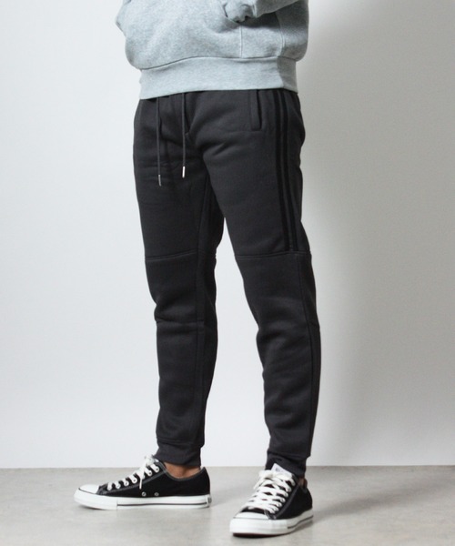 NYLAUS（ナイラス）の「【Nylaus】裏起毛 サイドライン スウェットパンツ スリムパンツ ストレッチパンツ（スウェットパンツ・メンズ・チャコール/ブラック/カーキ/杢グレー・M/LL/L）」の3枚目の写真