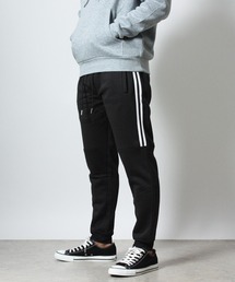 【Nylaus】裏起毛 サイドライン スウェットパンツ スリムパンツ ストレッチパンツ