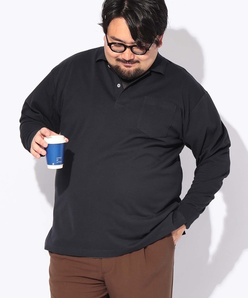 B&T CLUB(ビーティークラブ)の「ポロシャツ 長袖 メンズ 大きいサイズ DRY ダブル編み 鹿の子 3Dパターン B&T CLUB (ビーアンドティークラブ)(ポロシャツ・メンズ・ネイビー/ブラック/ホワイト/ダークグレー・X4(8L~9L)/X1(3L~4L)/X3(6L~7L)/X2(4L~5L))」の4枚目の写真