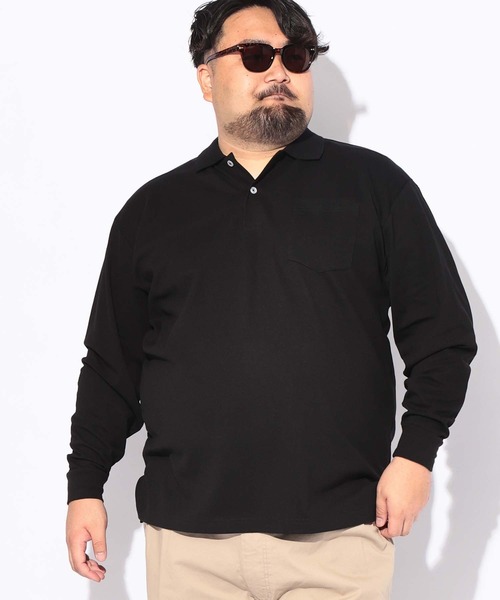 B&T CLUB(ビーティークラブ)の「ポロシャツ 長袖 メンズ 大きいサイズ DRY ダブル編み 鹿の子 3Dパターン B&T CLUB (ビーアンドティークラブ)(ポロシャツ・メンズ・ネイビー/ブラック/ホワイト/ダークグレー・X4(8L~9L)/X1(3L~4L)/X3(6L~7L)/X2(4L~5L))」の18枚目の写真