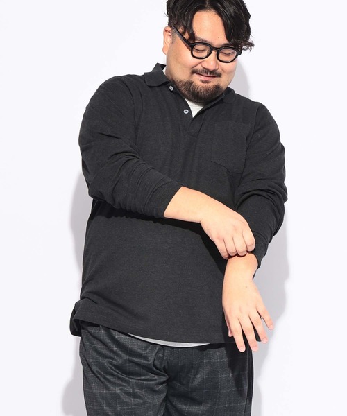B&T CLUB(ビーティークラブ)の「ポロシャツ 長袖 メンズ 大きいサイズ DRY ダブル編み 鹿の子 3Dパターン B&T CLUB (ビーアンドティークラブ)(ポロシャツ・メンズ・ネイビー/ブラック/ホワイト/ダークグレー・X4(8L~9L)/X1(3L~4L)/X3(6L~7L)/X2(4L~5L))」の21枚目の写真