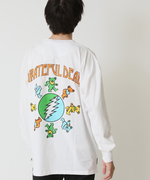 Grateful Dead(グレイトフルデッド)の「GRATEFUL DEAD グレイトフル・デッド オーバーサイズ ロンT メンズ レディース プリントTシャツ(Tシャツ/カットソー・メンズ・グレー系1/ホワイト系3/ホワイト系2/ブラック/パープル/ネイビー/グリーン系2/グリーン系1/ベージュ系2/ベージュ系1/グレー系2/ホワイト系1・XL/L/M)」の3枚目の写真