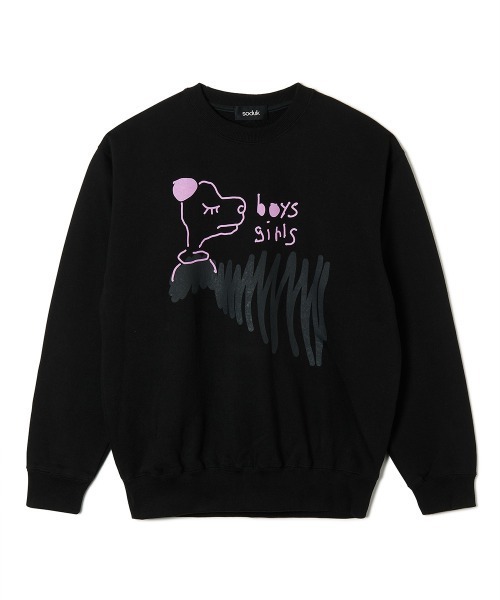 soduk(スドーク)の「【soduk】26AW新作 boys and girls pull over / ボーイズアンドガールズプルオーバー(Tシャツ/カットソー・レディース・Black/GRAY・LARGE/SMALL)」の2枚目の写真