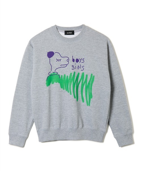 soduk(スドーク)の「【soduk】26AW新作 boys and girls pull over / ボーイズアンドガールズプルオーバー(Tシャツ/カットソー・レディース・Black/GRAY・LARGE/SMALL)」の1枚目の写真