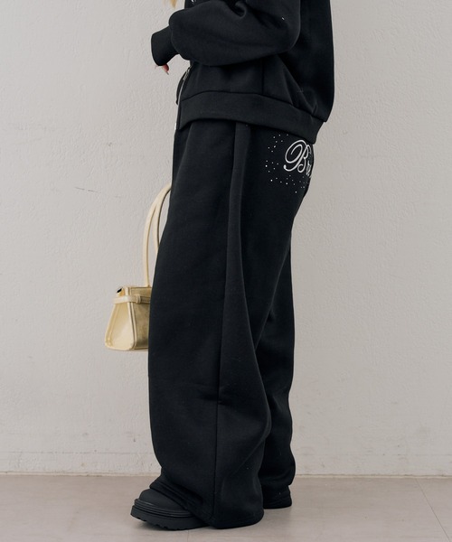 Another Branch olive des olive（アナザーブランチオリーブデオリーブ）の「バックロゴ刺繍ロゴワイドスウェットパンツ（スウェットパンツ・レディース・グレー/ブラック/ブラウン・FREE）」の5枚目の写真