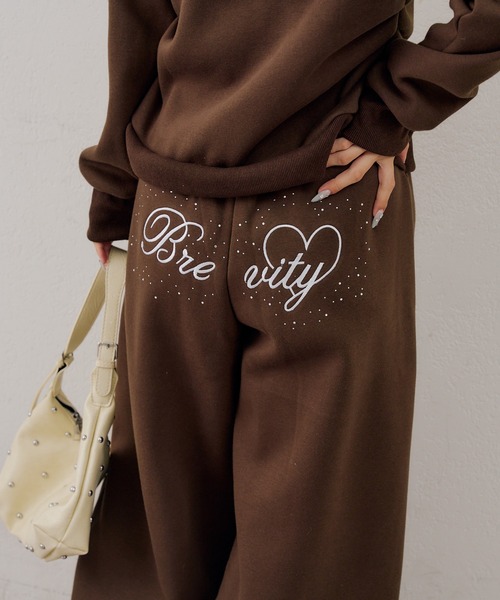 Another Branch olive des olive（アナザーブランチオリーブデオリーブ）の「バックロゴ刺繍ロゴワイドスウェットパンツ（スウェットパンツ・レディース・グレー/ブラック/ブラウン・FREE）」の10枚目の写真