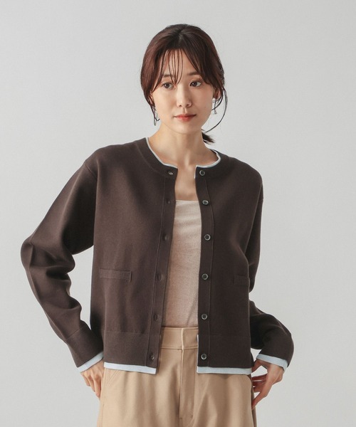 GLOBAL WORK(グローバルワーク)の「スウェットライククルーカーディガン/724802(カーディガン/ボレロ・レディース・ブラウン系8/ブラウン系4/グレー系9/ネイビー系8/ベージュ系1・MEDIUM/SMALL/X-SMALL/X-LARGE/LARGE)」の14枚目の写真