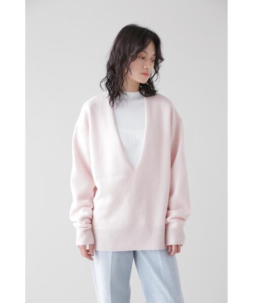 YLEVE(イレーヴ)の「YLEVE / LAMBS WOOL KN P/O(ニット/セーター・レディース・ピンク/ネイビー/ブラウン・1)」の1枚目の写真