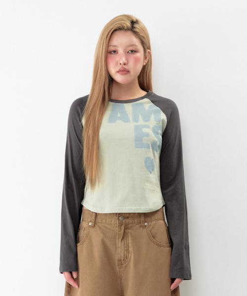 AMESWORLDWIDE(アメスワールドワイド)の「ボールドタイポ ラウンドヘム長袖Tシャツ ミント(Tシャツ/カットソー・レディース・その他・FREE)」の3枚目の写真