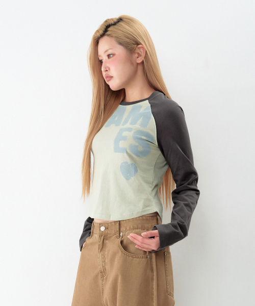 AMESWORLDWIDE(アメスワールドワイド)の「ボールドタイポ ラウンドヘム長袖Tシャツ ミント(Tシャツ/カットソー・レディース・その他・FREE)」の6枚目の写真