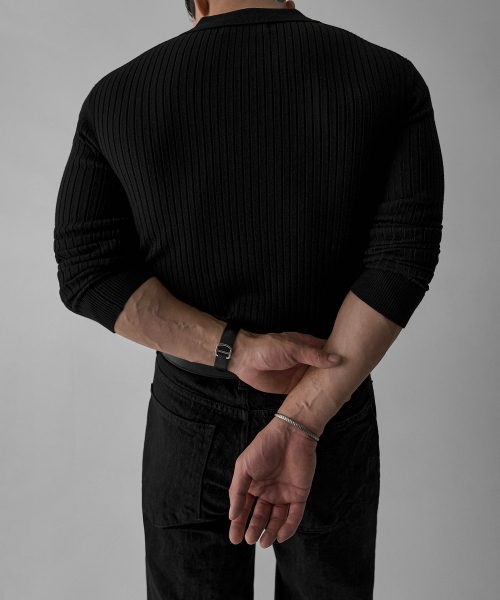 BOWLOW PRODUCT（バウロープロダクト）の「リップカラー ロングスリーブニット [ブラック]（ニット/セーター・メンズ・その他・MEDIUM/LARGE/X-LARGE）」の5枚目の写真