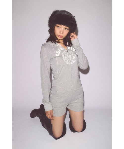 LAGUA GEM(ラグアジェム)の「PATCHWORK HOODIE ロンパース(つなぎ/オールインワン・レディース・ネイビー/杢グレー/ブラック・SMALL/MEDIUM)」の5枚目の写真