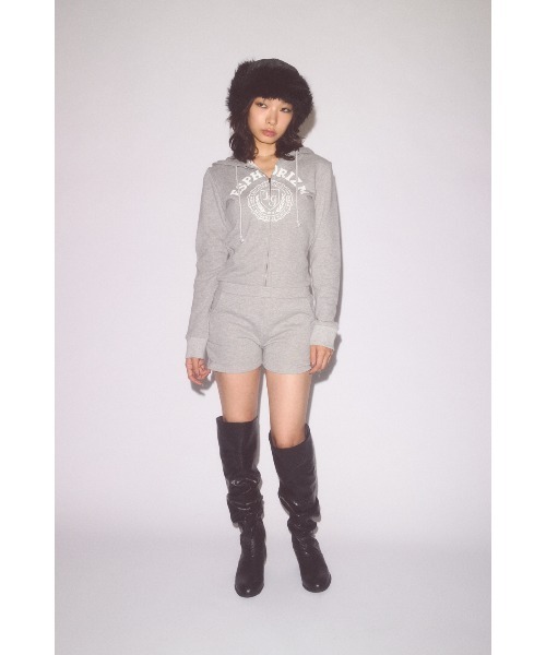 LAGUA GEM(ラグアジェム)の「PATCHWORK HOODIE ロンパース(つなぎ/オールインワン・レディース・ネイビー/杢グレー/ブラック・SMALL/MEDIUM)」の6枚目の写真