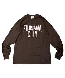 FUJISAWA CITY LOVE（フジサワシティラブ）の「FUJISAWA CITY LOVE フジサワシティラブ - 長袖Tシャツ【FUJISAWA CITY LOGO L/S TEE BROWN×SAKURA ブラウン×サクラ】（Tシャツ/カットソー）」