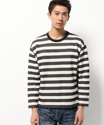 MIND BLOW | メッシュインレーボーダーロングTシャツ(スウェット)