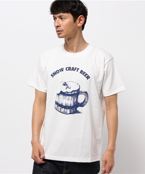Lens Concave(レンズコンケイブ)の「SNOW BEER Tee(Tシャツ/カットソー・メンズ・ホワイト/ブルー/イエロー/グリーン/グレー・1/2/3/0)」の2枚目の写真