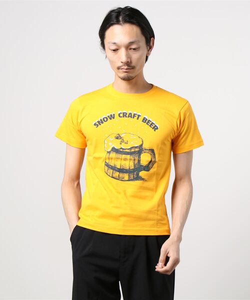 Lens Concave(レンズコンケイブ)の「SNOW BEER Tee(Tシャツ/カットソー・メンズ・ホワイト/ブルー/イエロー/グリーン/グレー・1/2/3/0)」の5枚目の写真