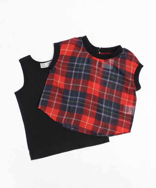 SWAP MEET MARKET（スワップミートマーケット）の「トップスインナーセットTシャツ（Tシャツ/カットソー・キッズ・レッド/ワイン・120/140/130/110/100）」の2枚目の写真