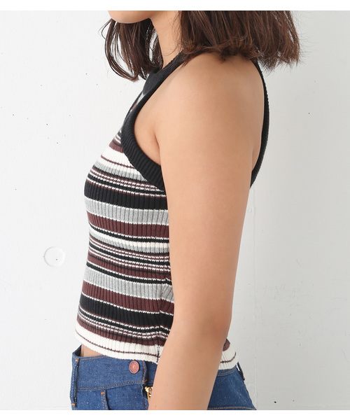 SLY（スライ）の「MIX BORDER アメスリT/T（タンクトップ・レディース・ブラック/レッド・FREE）」の14枚目の写真