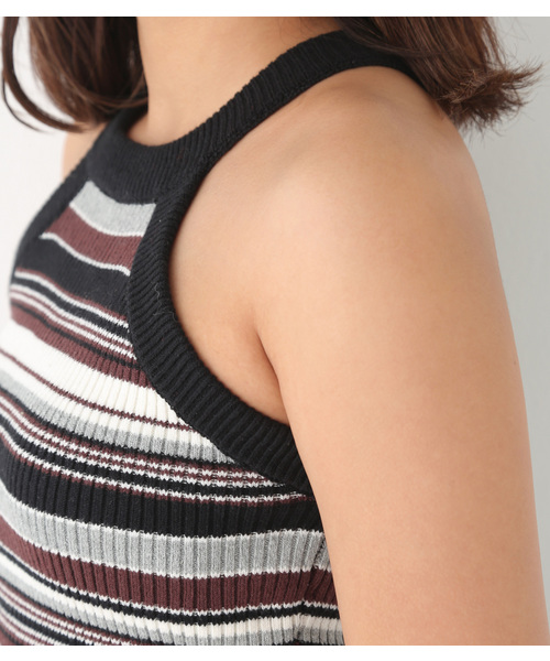 SLY（スライ）の「MIX BORDER アメスリT/T（タンクトップ・レディース・ブラック/レッド・FREE）」の15枚目の写真