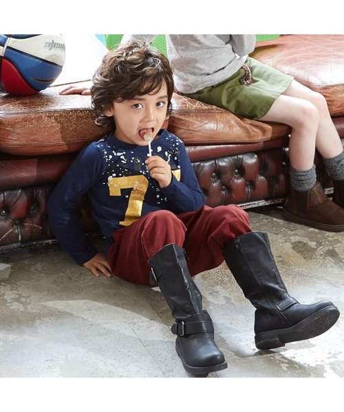 BREEZE（ブリーズ）の「ネット限定 箔ナンバリングTシャツ（Tシャツ/カットソー・キッズ・ネイビー/グリーン/グレー・95/90/100/120/110/130/80/140）」の5枚目の写真