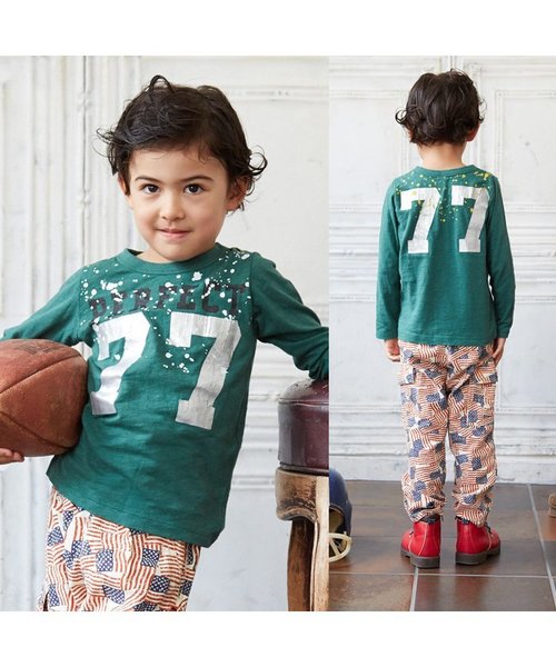 BREEZE（ブリーズ）の「ネット限定 箔ナンバリングTシャツ（Tシャツ/カットソー・キッズ・ネイビー/グリーン/グレー・95/90/100/120/110/130/80/140）」の6枚目の写真