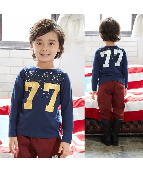 BREEZE（ブリーズ）の「ネット限定 箔ナンバリングTシャツ（Tシャツ/カットソー・キッズ・ネイビー/グリーン/グレー・95/90/100/120/110/130/80/140）」の7枚目の写真