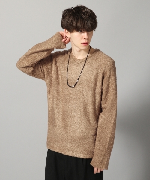 HARE（ハレ）の「フェザーヤーンニットプルオーバー(HARE)（ニット/セーター・メンズ・ベージュ/ボルドー/ライトグレー/グレー/ベージュ系その他・SMALL/MEDIUM/LARGE）」の4枚目の写真