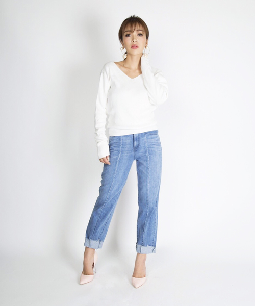 EIMY ISTOIRE（エイミーイストワール）の「center switch straight（デニムパンツ・レディース・ブルー系その他・24inch/26inch/25inch）」の2枚目の写真