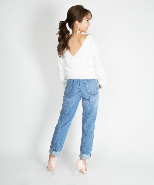 EIMY ISTOIRE（エイミーイストワール）の「center switch straight（デニムパンツ・レディース・ブルー系その他・24inch/26inch/25inch）」の4枚目の写真