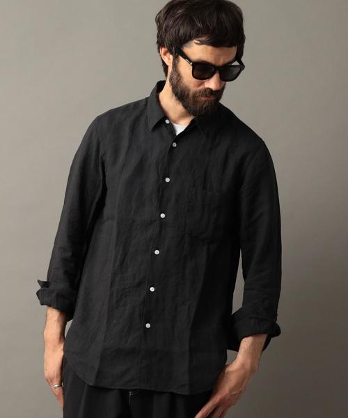 BEAUTY&YOUTH UNITED ARROWS（ビューティーアンドユースユナイテッドアローズ）の「BY サフィラン リネン シャツ ◆（シャツ/ブラウス・メンズ・ブラック/ホワイト/ナチュラル/ロイヤルブルー/ライトブルー・SMALL/MEDIUM/X-LARGE/X-SMALL/LARGE）」の3枚目の写真