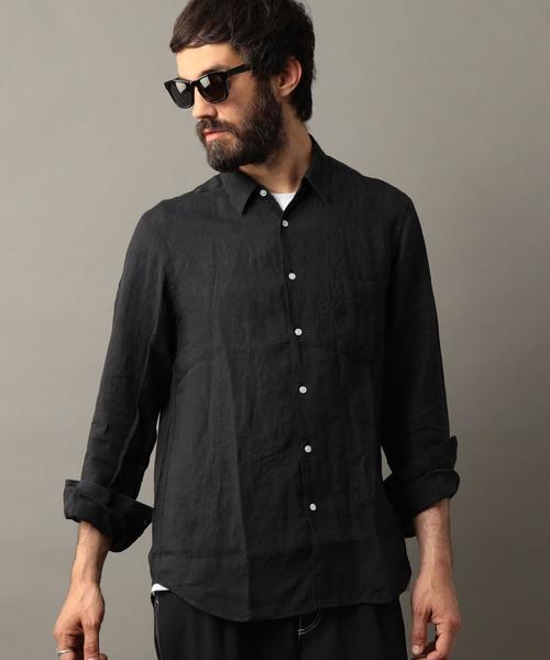 BEAUTY&YOUTH UNITED ARROWS（ビューティーアンドユースユナイテッドアローズ）の「BY サフィラン リネン シャツ ◆（シャツ/ブラウス・メンズ・ブラック/ホワイト/ナチュラル/ロイヤルブルー/ライトブルー・SMALL/MEDIUM/X-LARGE/X-SMALL/LARGE）」の7枚目の写真