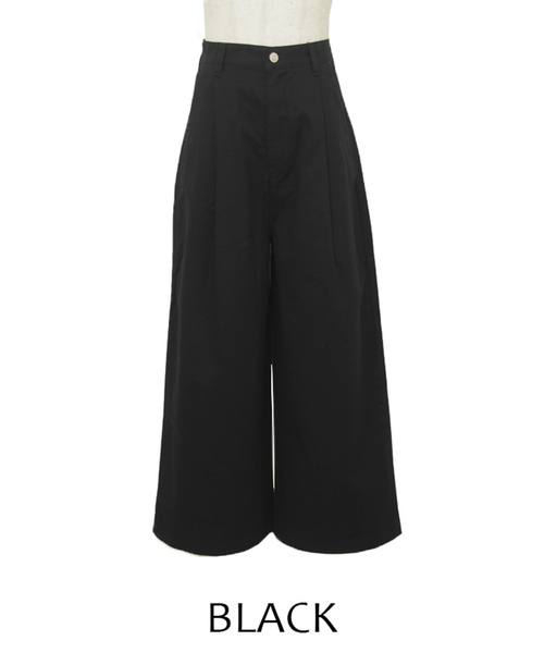 ツイルフロントタック美形シルエットワイドパンツ（その他パンツ