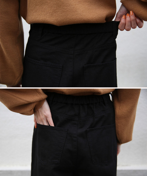 select MOCA(セレクトモカ)の「ツイルフロントタック美形シルエットワイドパンツ(その他パンツ・レディース・ブラック/モカ/カーキ/ベージュ/マスタード/レッド・FREE)」の10枚目の写真