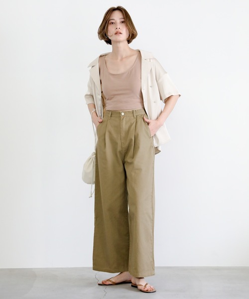 select MOCA(セレクトモカ)の「ツイルフロントタック美形シルエットワイドパンツ(その他パンツ・レディース・ブラック/モカ/カーキ/ベージュ/マスタード/レッド・FREE)」の21枚目の写真