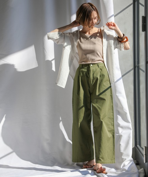 select MOCA(セレクトモカ)の「ツイルフロントタック美形シルエットワイドパンツ(その他パンツ・レディース・ブラック/モカ/カーキ/ベージュ/マスタード/レッド・FREE)」の22枚目の写真