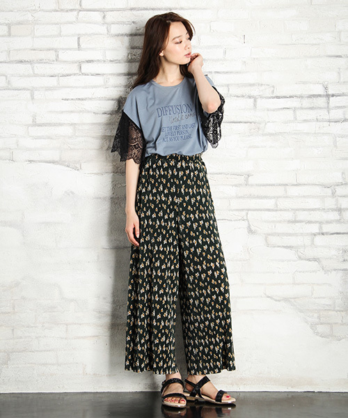 Honeys（ハニーズ）の「プリーツワイドパンツ（その他パンツ・レディース・ブラック/ブラック系その他/レッド系その他/ピンク/ブルー系その他/グリーン系その他・L/M）」の18枚目の写真