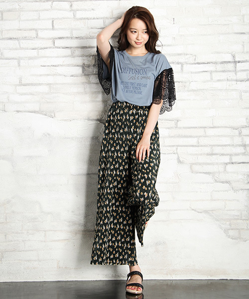 Honeys（ハニーズ）の「プリーツワイドパンツ（その他パンツ・レディース・ブラック/ブラック系その他/レッド系その他/ピンク/ブルー系その他/グリーン系その他・L/M）」の20枚目の写真