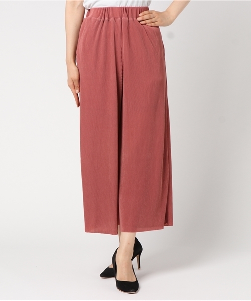 Honeys（ハニーズ）の「プリーツワイドパンツ（その他パンツ・レディース・ブラック/ブラック系その他/レッド系その他/ピンク/ブルー系その他/グリーン系その他・L/M）」の5枚目の写真