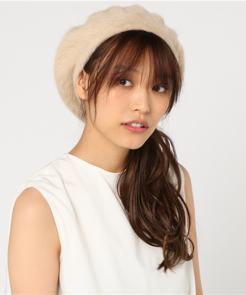 WEGO（ウィゴー）の「WEGO/アンゴラベレー帽（ハンチング/ベレー帽・レディース・ホワイト/ライトピンク/ライトパープル/ダークオレンジ/グレー/ベージュ/ブラック・FREE）」の15枚目の写真