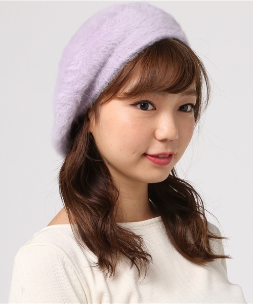 WEGO（ウィゴー）の「WEGO/アンゴラベレー帽（ハンチング/ベレー帽・レディース・ホワイト/ライトピンク/ライトパープル/ダークオレンジ/グレー/ベージュ/ブラック・FREE）」の16枚目の写真