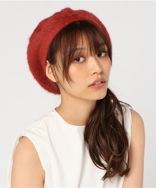 WEGO（ウィゴー）の「WEGO/アンゴラベレー帽（ハンチング/ベレー帽・レディース・ホワイト/ライトピンク/ライトパープル/ダークオレンジ/グレー/ベージュ/ブラック・FREE）」の18枚目の写真