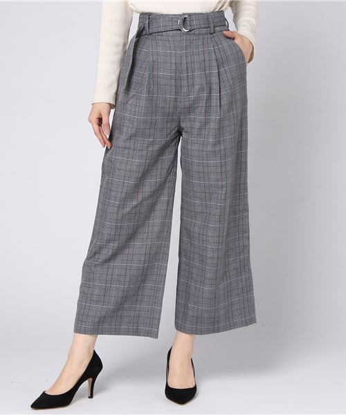 Honeys（ハニーズ）の「ベルト付ワイドパンツ（その他パンツ・レディース・グレー系その他/レッド系その他・L/M/S）」の2枚目の写真