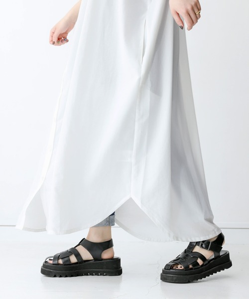 n'OrLABEL(ノアールレーベル)の「『ロングシャツワンピース』(シャツワンピース・レディース・ブラック/ネイビー/オフホワイト/グレー/グレイッシュベージュ・1/2)」の15枚目の写真