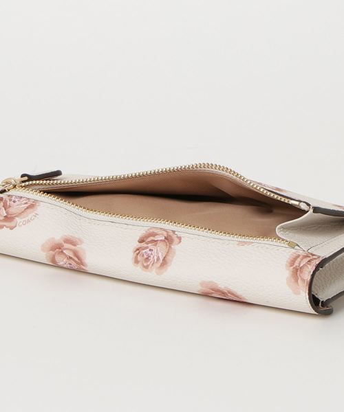 COACH 財布 ソフト ウォレット ウィズ ローズ プリント COACH（コーチ）の「【コーチ】ソフト ウォレット ウィズ ローズ