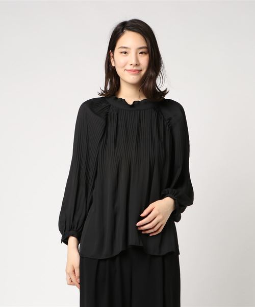 archives（アルシーヴ）の「クラシカル長袖プリーツブラウス（シャツ/ブラウス・レディース・ブラック/オフホワイト/シルバーグレー・MEDIUM）」の9枚目の写真