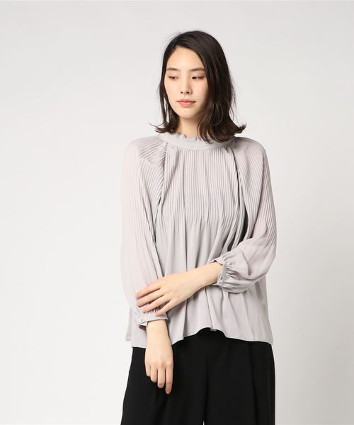 archives（アルシーヴ）の「クラシカル長袖プリーツブラウス（シャツ/ブラウス・レディース・ブラック/オフホワイト/シルバーグレー・MEDIUM）」の10枚目の写真