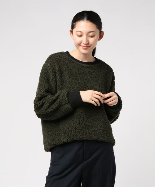 ottilie（オティーリエ）の「【HERENCIA】ボアフリースTOPS（スウェット・レディース・オフホワイト/ベージュ/カーキ・FREE）」の3枚目の写真