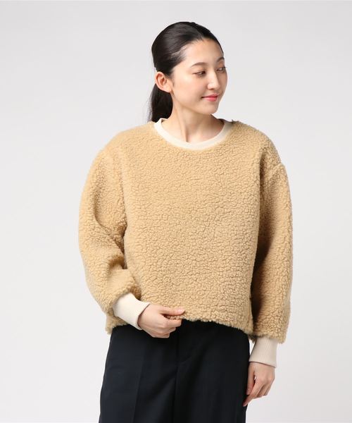 ottilie（オティーリエ）の「【HERENCIA】ボアフリースTOPS（スウェット・レディース・オフホワイト/ベージュ/カーキ・FREE）」の9枚目の写真