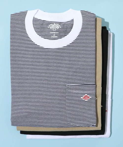 DANTON(ダントン)の「ダントン DANTON / ポケットTシャツ Pocket T-shirt(Tシャツ/カットソー・メンズ・ブラック/ベージュ/ホワイト×ネイビー/ホワイト・L/M/S)」の3枚目の写真